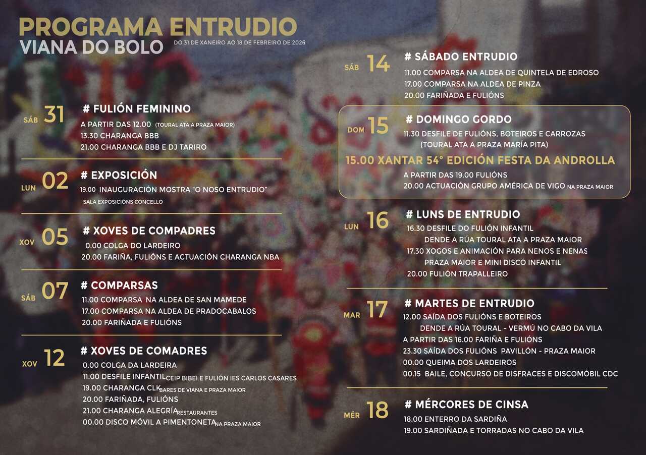 Programacion Entrudio 2026 Viana do Bolo.