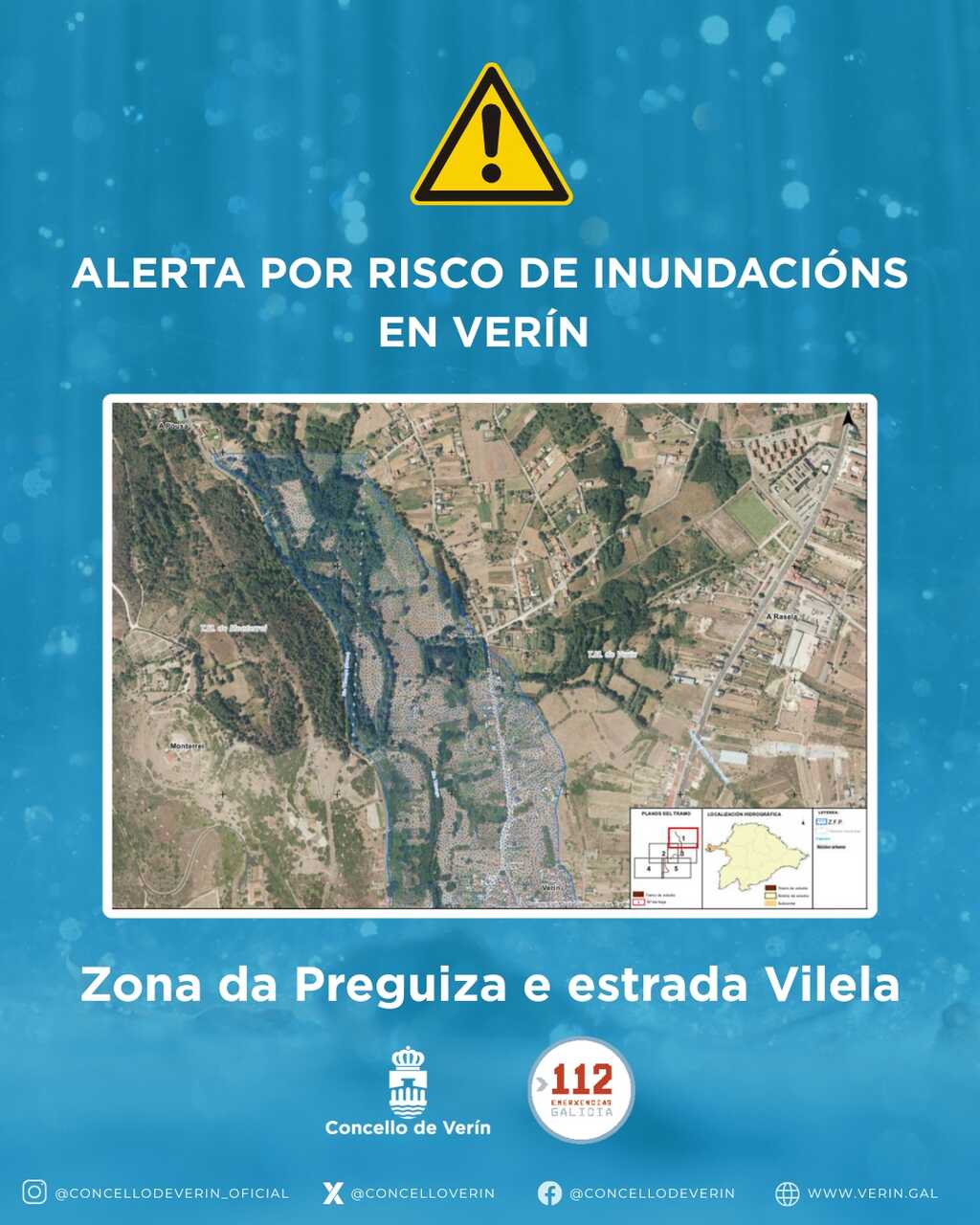 A Preguiza y Vilela, lugares en los que pueden producirse desbordamientos.