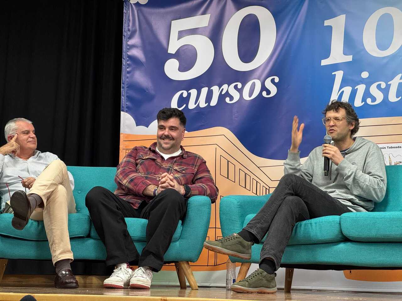 Santiago Villanueva, Diego Lourenzo y "Paquiño" Álvarez. | FOTO: Sabela Souto.