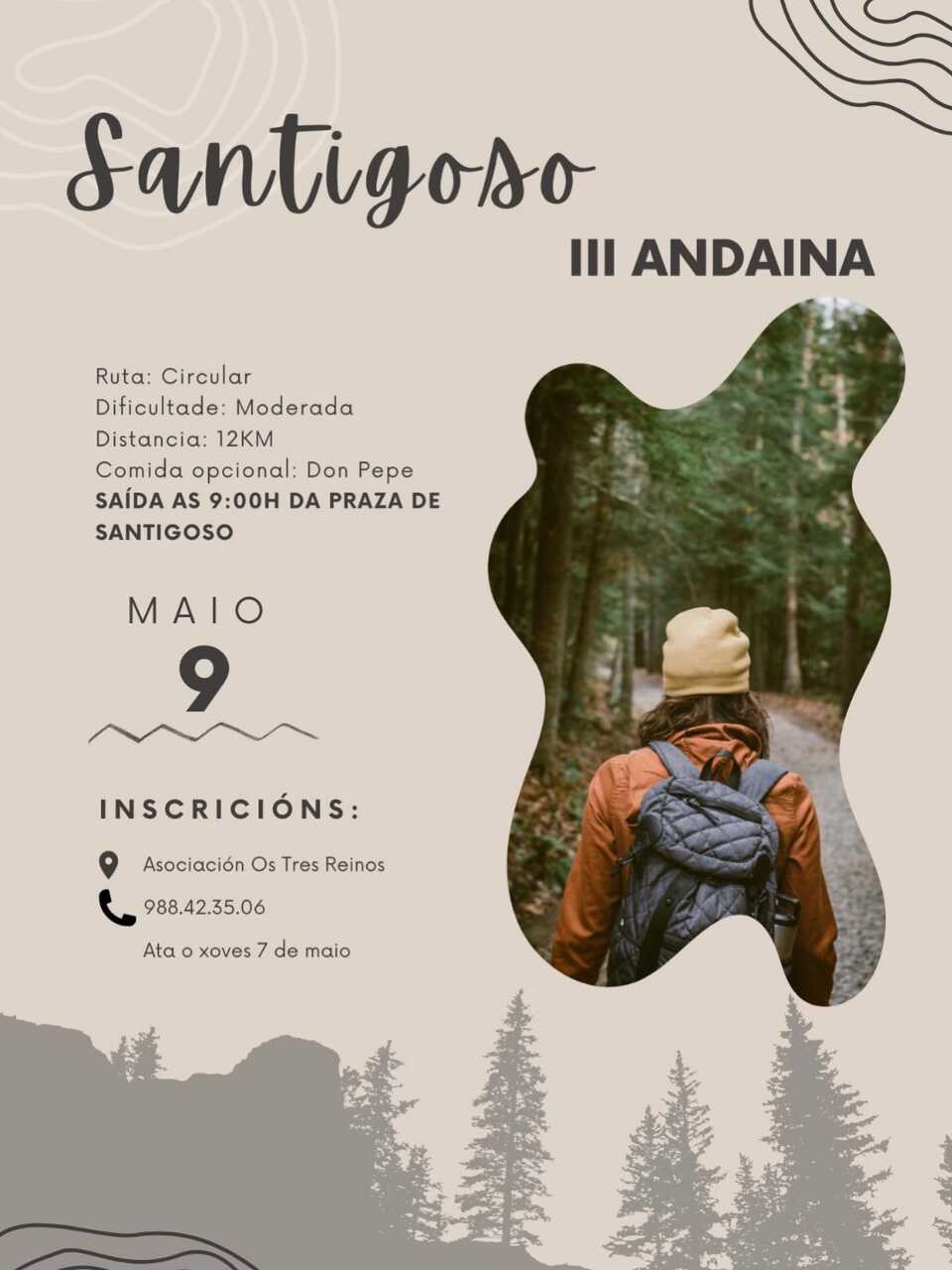 Los senderistas recorrerán los montes de Santigoso el próximo 9 de mayo en una ruta de 12 kilómetros.