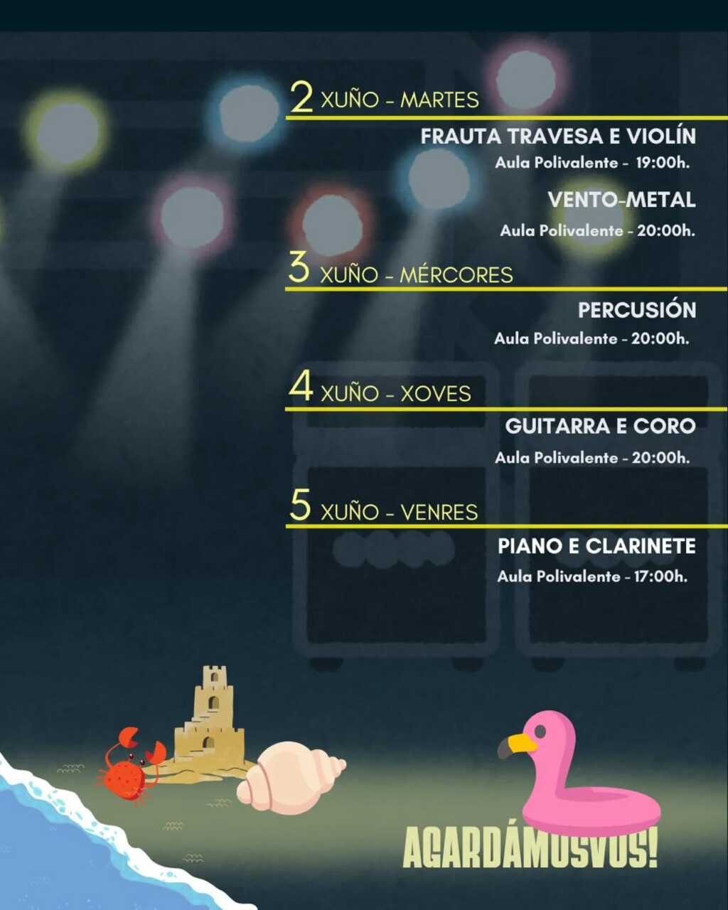 Clarinete, piano, violín y guitarra son algunos de los instrumentos que sonarán en el ciclo de conciertos.