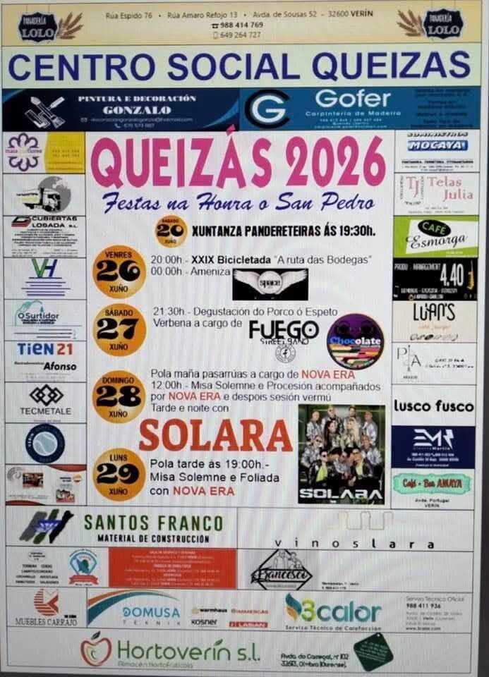 Cartel das festas de Queizás.