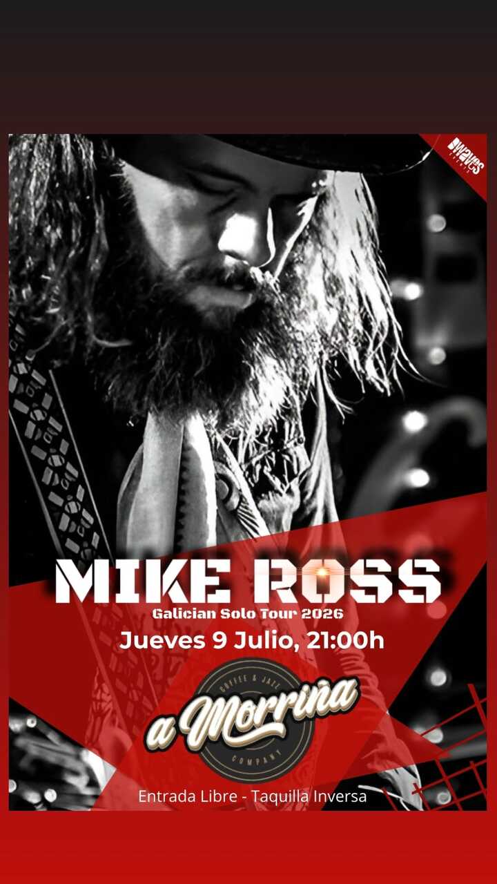 Cartel anunciador de la actuación de Mike Ross en Verín.